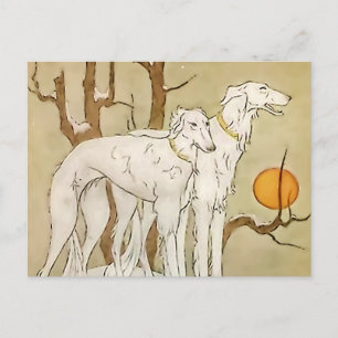 “Greyhounds in Winter” by Marjorie Miller Postcard