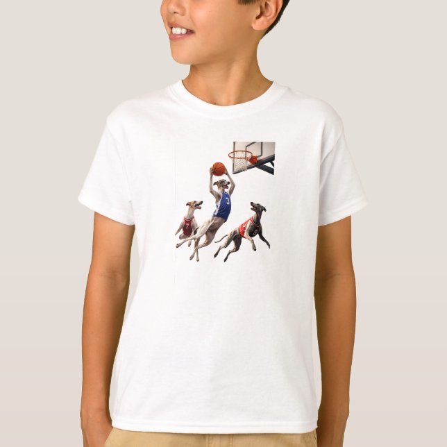 Greyhounds playing basketball T-Shirt (Front)