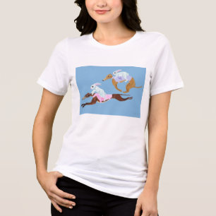 Greyhounds riding on bunnies T-Shirt Tri-Blend Shirt