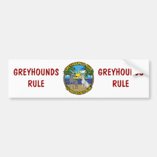 GREYHOUNDS RULE 45 Mph BEACH BUM Bumper Sticker