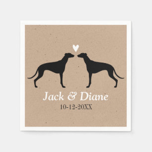 Greyhounds Wedding Couple with Custom Text Napkin