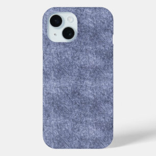 Greyish Blue Denim Pattern iPhone 15 Case
