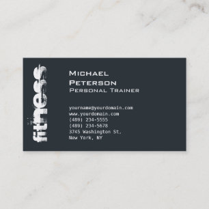 Greyish Blue Trendy Fitness Sport Business Card