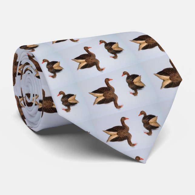 Greylag goose geese tie (Rolled)
