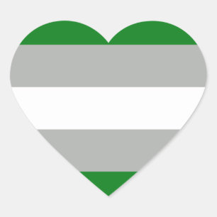 Greyromantic Pride Flag Heart Sticker