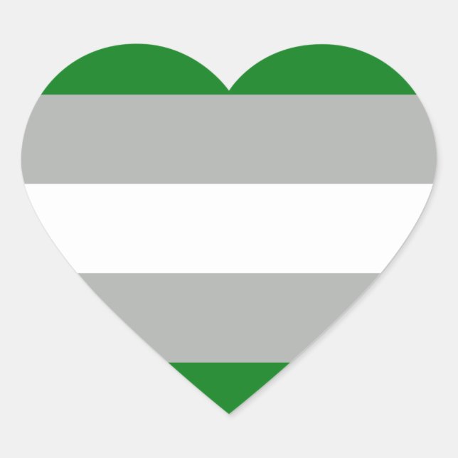 Greyromantic Pride Flag Heart Sticker (Front)