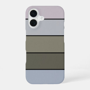 Greys Greens And Black Stripes On Watercolor Paper iPhone 16 Case