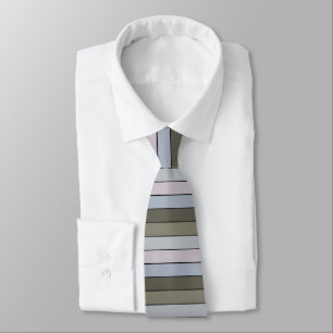 Greys Greens And Black Stripes On Watercolor Paper Tie