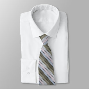 Greys Greens And Black Stripes On Watercolor Paper Tie
