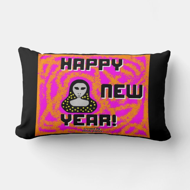Greys New Year Wishes Lumbar Pillow (Front)
