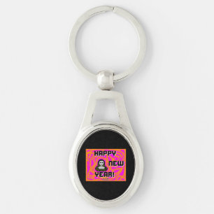 Greys New Year Wishes Oval Keychain