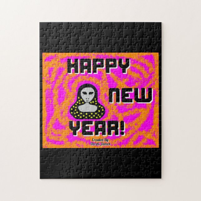 Greys New Year Wishes Puzzle 28 cm x 35.5 cm (Vertical)