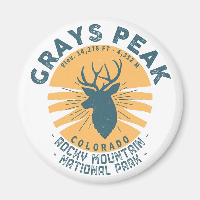 Greys Peak Colorado Hiking Skiing Travel Magnet (Front)