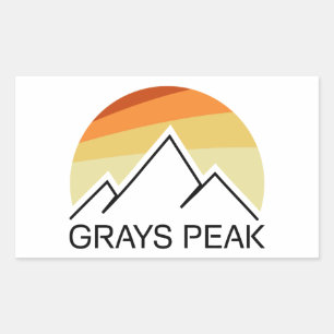 Greys Peak Retro Rectangular Sticker