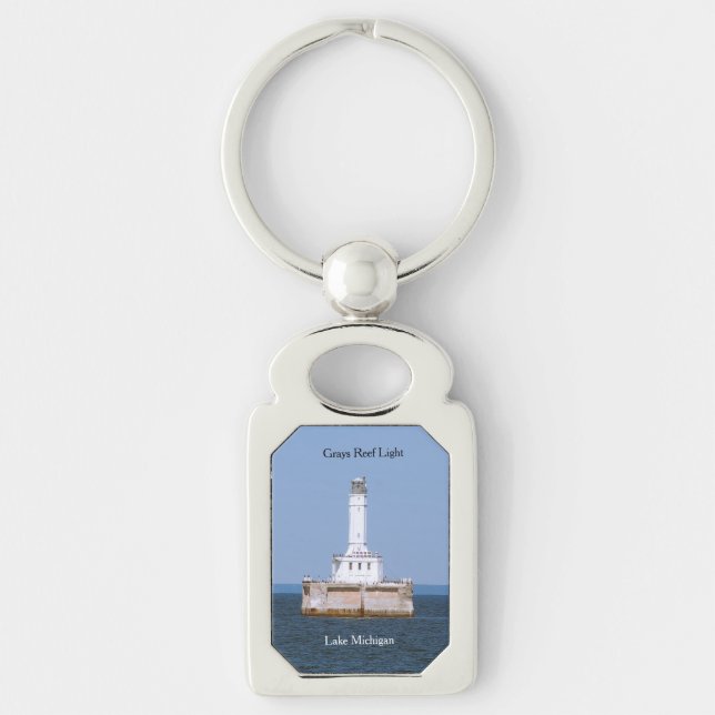 Greys Reef Light metal key chain (Front)
