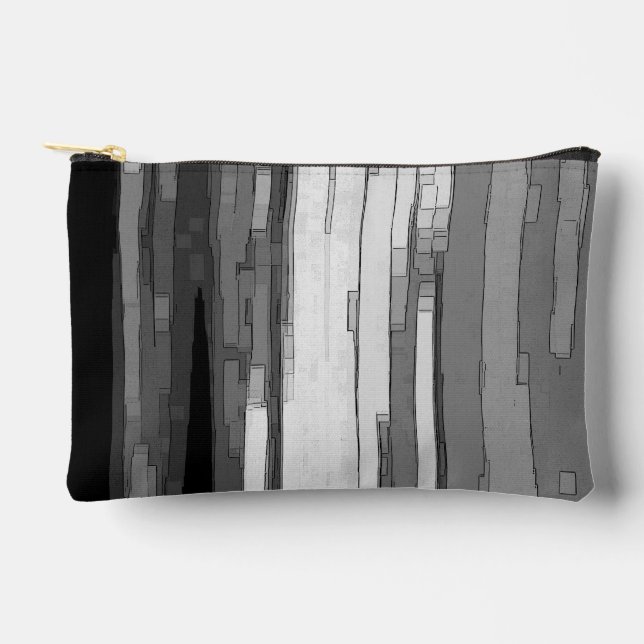Greyscale Abstract B&W Art  Accessory Pouch (Front)