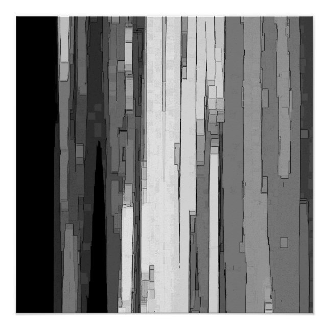 Greyscale Abstract B&W Art  Poster (Front)