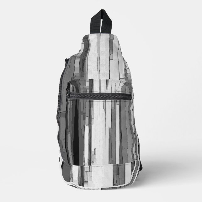 Greyscale Abstract B&W Art  Sling Bag (Front)