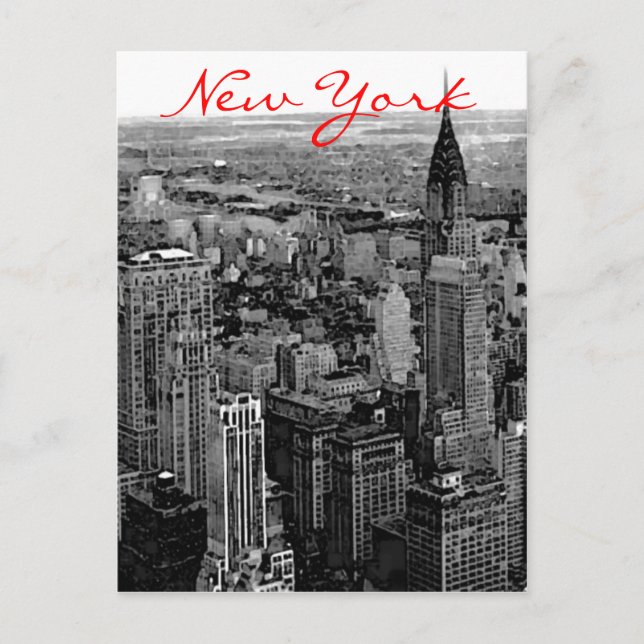 Greyscale New York City Postcard (Front)