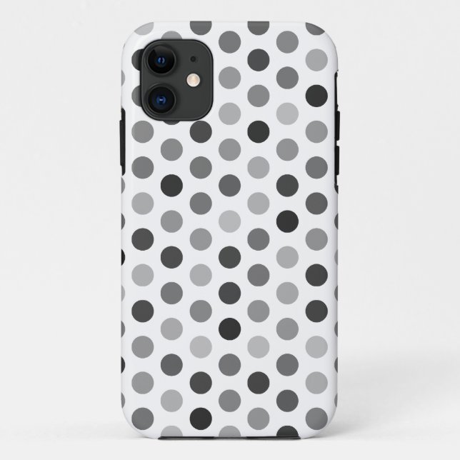 Greyscale Polka Dot Patterned Case (Back)