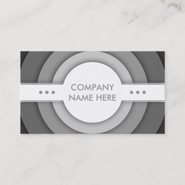 greyscale retro circles discount card (Front)