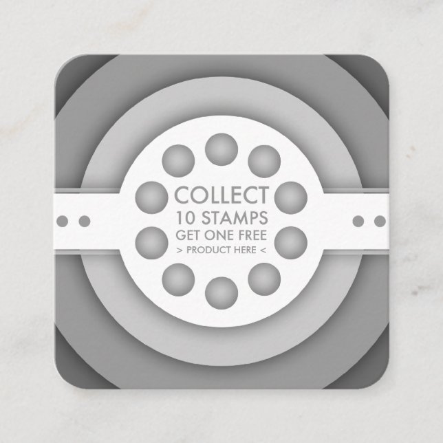 greyscale retro loyalty stamp card (Front)