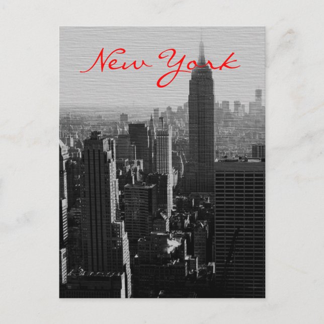Greyscale Wood Effect NYC Script Post Card (Front)
