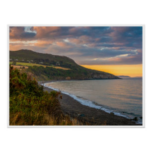 Greystones Beach Sunset Wall Art   Ireland Coast