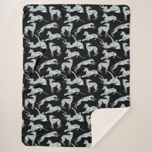 Greyt Diamond Greyhounds Sherpa Blanket