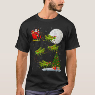 Grhopper Santa Sleigh Flying Funny Magical Christm T-Shirt