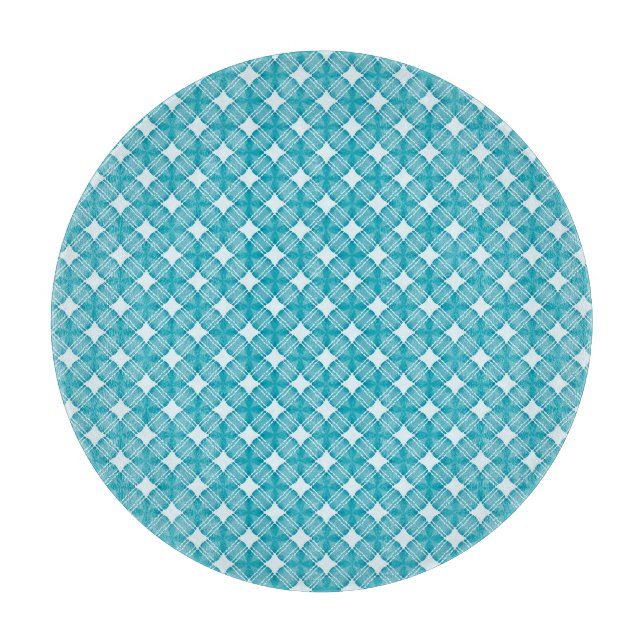 Grid and Stars Gingham Pattern Cutting Board (Front)