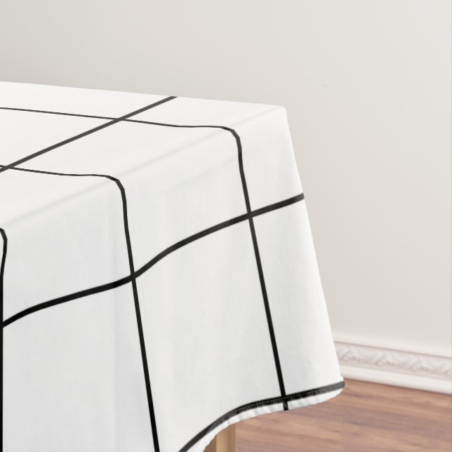 Grid Black and White Tablecloth (In Situ)