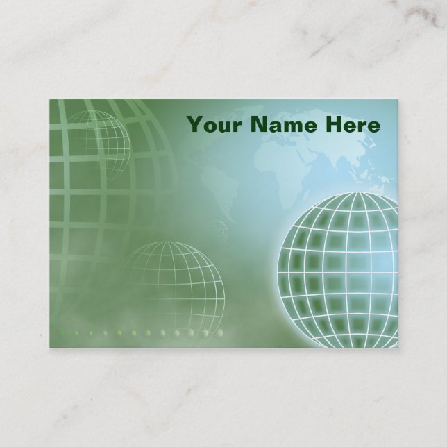 Grid Globe, Your Name Here Business Card (Front)