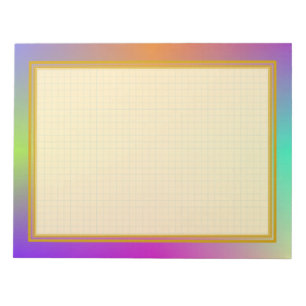Grid Lined Colourful Metallic 8.5x11 Note Pad