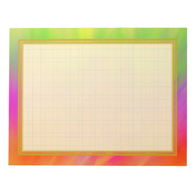 Grid Lined Colourful Pallette 8.5x11 Note Pad (Front)