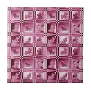 Grid of Patterned Scottie Puppies Tile