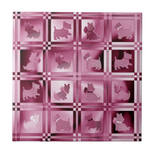 Grid of Patterned Scottie Puppies Tile