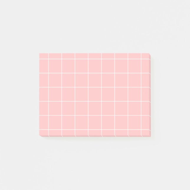 Grid paper: minimalist grid (pink) post-it notes (Front)