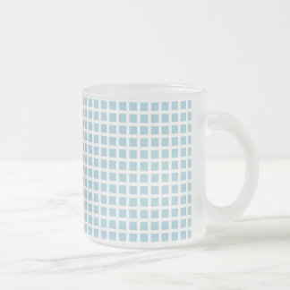 GRID : pastel blue Frosted Glass Coffee Mug