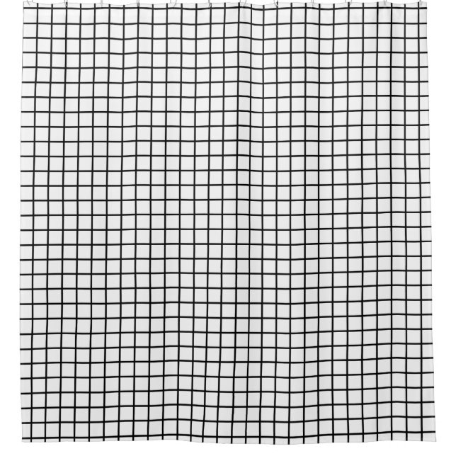 Grid seamless pattern black + your backgr. & ideas shower curtain (Front)