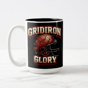 Gridiron Glory Football Two-Tone Coffee Mug