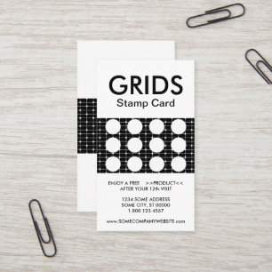 grids stamp card (colour customisable)