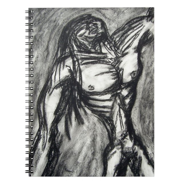 Grief and Depression Charcoal Drawing Notebook (Front)
