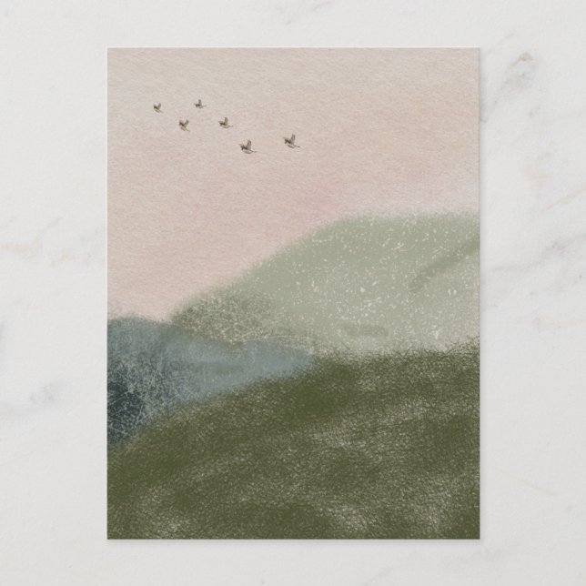 Grief Mourning Loss Flying Birds In Mountains Card (Front)