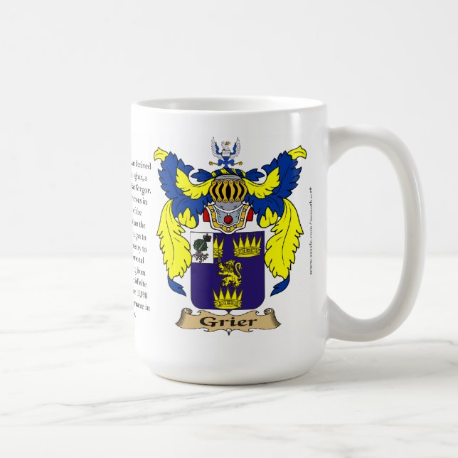 Grier, the Origin, the Meaning and the Crest Coffee Mug (Right)