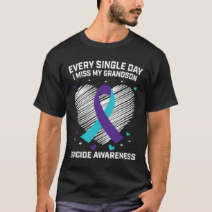 Grieving Gifts For Loss Of Grandson Suicide Awaren T-Shirt