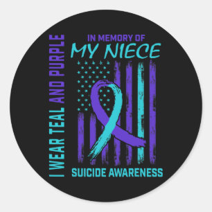 Grieving Gifts Loss Of Niece Suicide Awareness Ame Classic Round Sticker