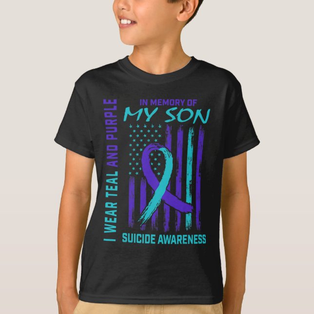 Grieving Gifts Loss Of Son Suicide Awareness Ameri T-Shirt (Front)