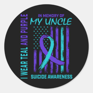 Grieving Gifts Loss Of Uncle Awareness Aamerican Classic Round Sticker