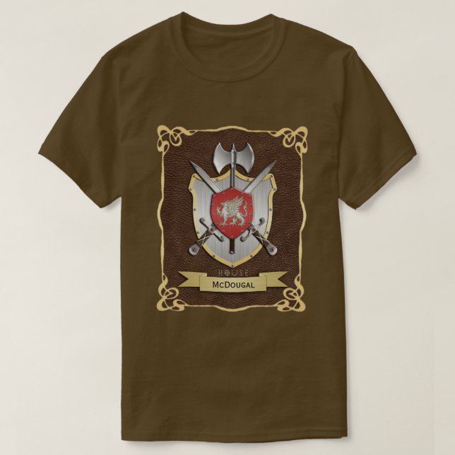 Griffin Battle Crest Brown T-Shirt (Design Front)
